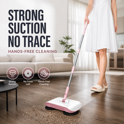 🧹LIMITED TIME 50% OFF! Manual Hands-Free Sweeper Broom, 3-in-1 Sweep Suction Mop Cleaner with Strong Suction Streak-Free Floor Cleaning for Pet Hair Dust Debris