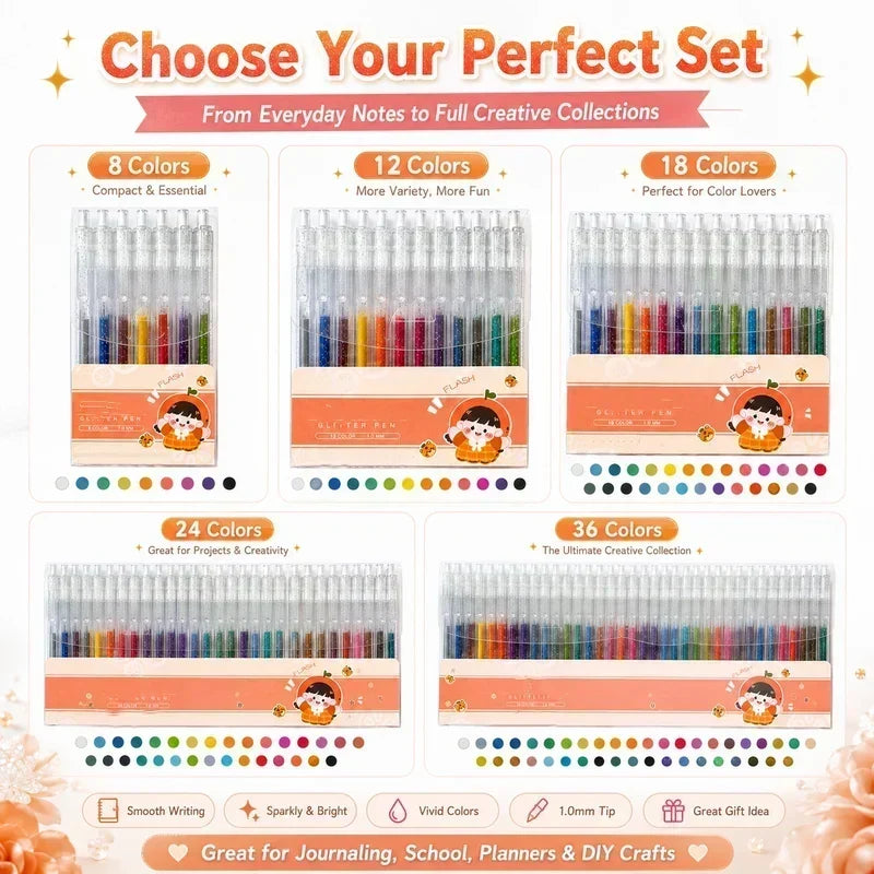 🔥LAST DAY SALE ONLY $9.99!!✨50K+ SOLD!🎁Glitter Gel Pen Set