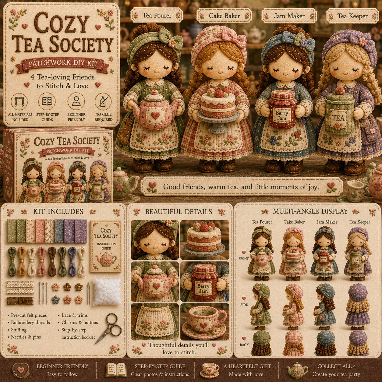 🎁Last Day:50% OFF🧵 Tiny Worlds Collection – Patchwork DIY Kit Series