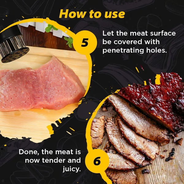 ⏳Time-Limited Special⏰Stainless Steel Meat Tenderizer Needle – 21 Blades, Fast Marinade, Easy Clean 🔪