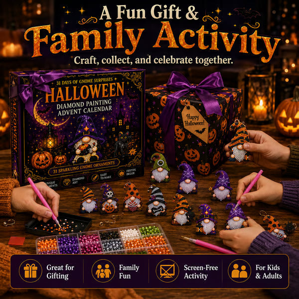 🎉✨ 31 Days of Gnome Surprises Halloween Diamond Painting Advent Calendar