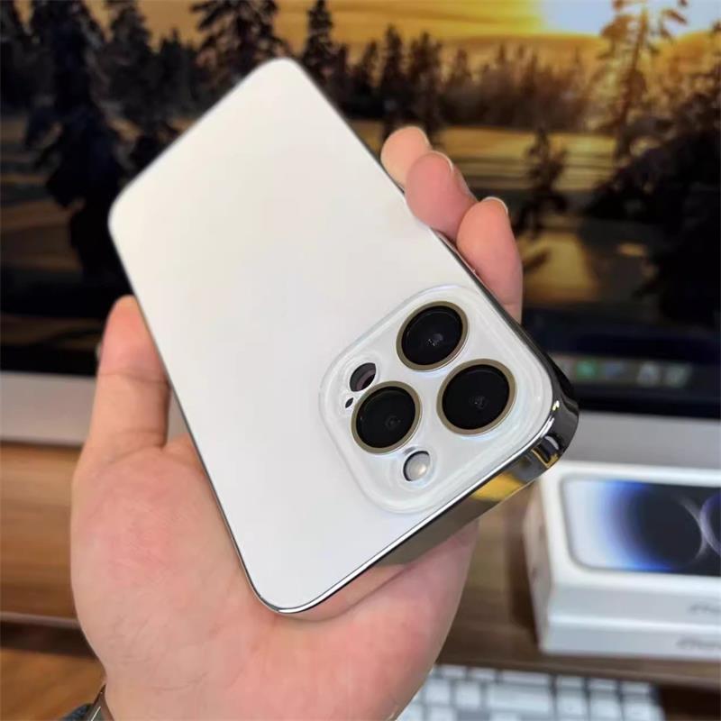 Electroplated Matte Acrylic Tempered Glass iPhone Protective Case