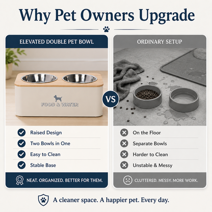 Stainless Steel Detachable Double Pet Bowl