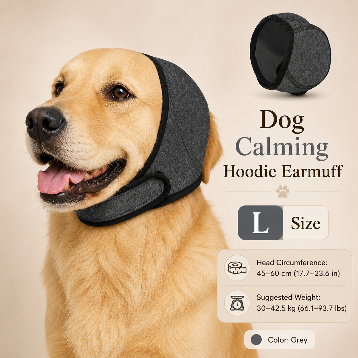 🐶No-Stress Waterproof Dog Ear Muff | Instantly Calm Anxious Dogs, Noise Cancelling Ear Cover for Fireworks & Thunder