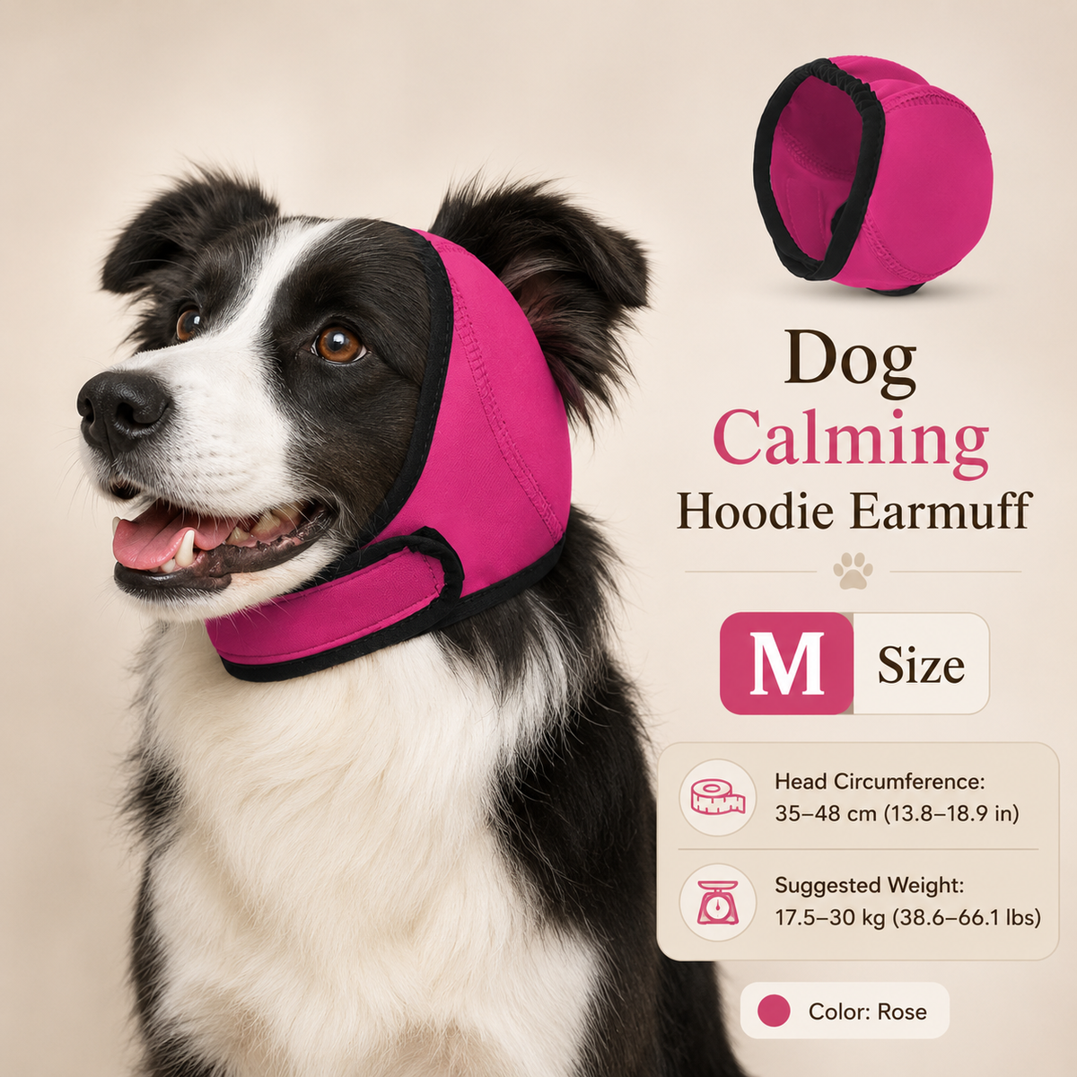 🐶No-Stress Waterproof Dog Ear Muff | Instantly Calm Anxious Dogs, Noise Cancelling Ear Cover for Fireworks & Thunder