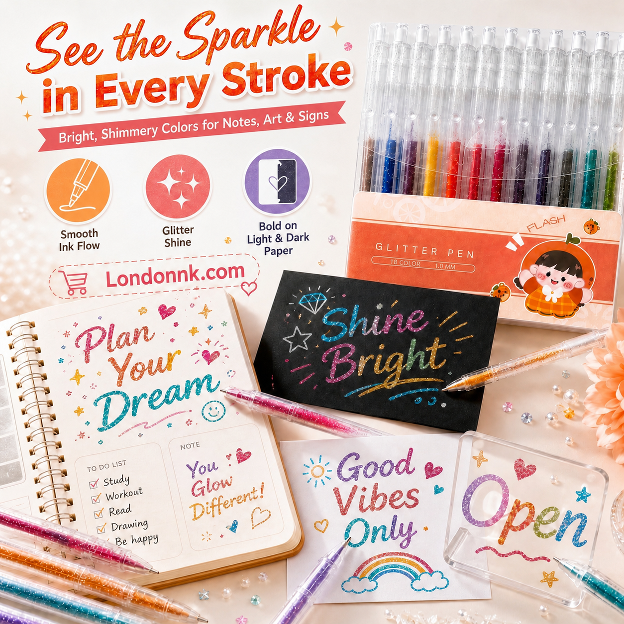🔥LAST DAY SALE ONLY $9.99!!✨50K+ SOLD!🎁Glitter Gel Pen Set