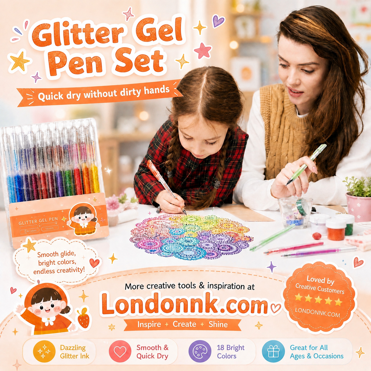 🔥LAST DAY SALE ONLY $9.99!!✨50K+ SOLD!🎁Glitter Gel Pen Set
