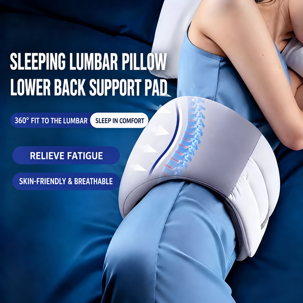 Wrap-Around Ergonomic Lumbar Support Pillow