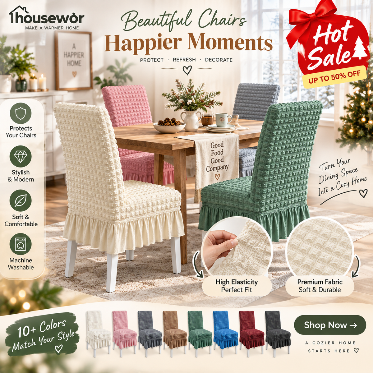 🔥 HOT SALE | Modern Chair Covers – Upgrade Your Dining Room Without Buying New Chairs