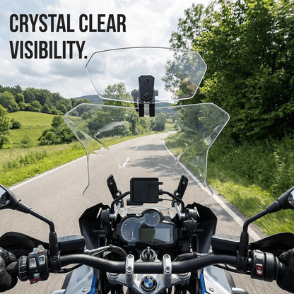 ❄️Zomerfresh 50% Korting!🏍️Verstelbare Motor Winddeflector – Universele Windscherm Spoiler tegen Helmtrillingen, Windgeruis & Turbulentie