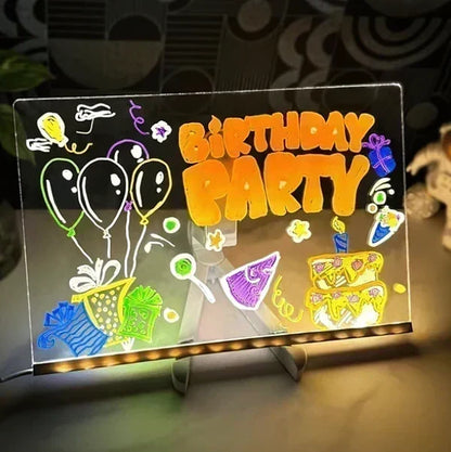 🎨 50% OFF NOW! ✨ LED Note Board – Includes 7 colour pens, bright display & reusable – Perfect for messages, reminders & creative fun 🖍️