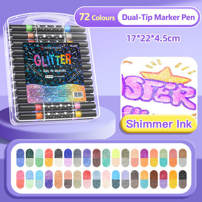 🎁Dual-Tip Glitter Marker Pen