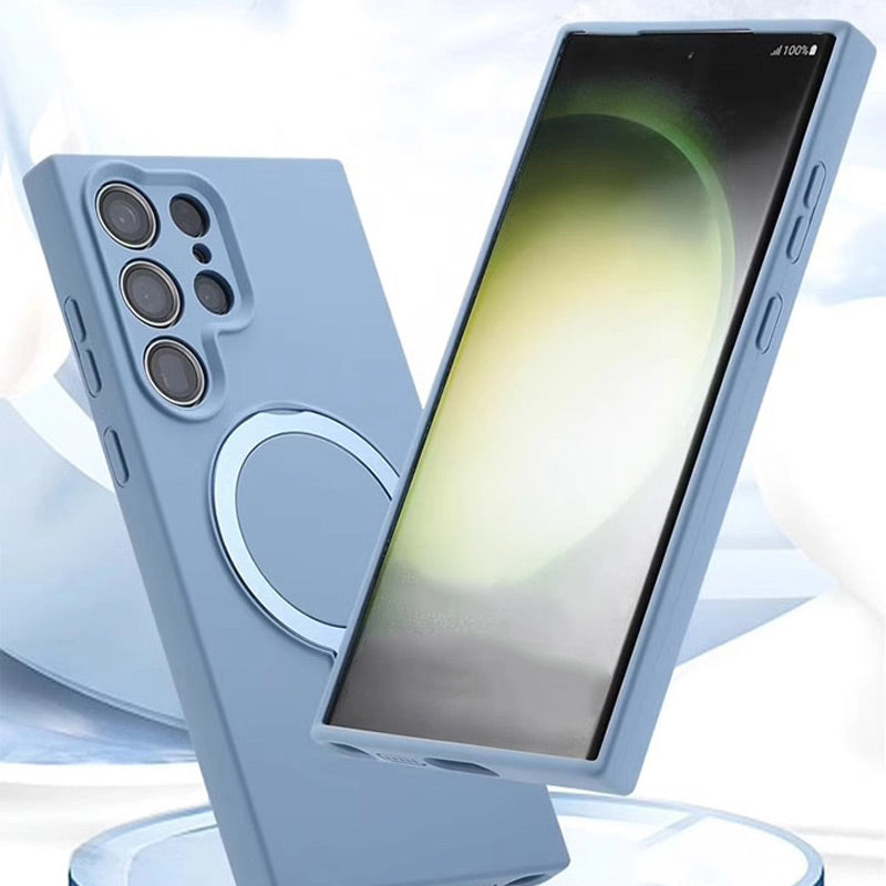 Soft Silicone Magnetic Phone Case with Stand