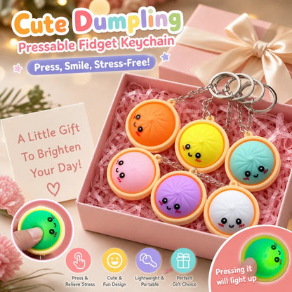 🔥 LAST DAY 50% OFF🔥  Cute Dumpling Pressable Fidget Keychain - touch sensing light