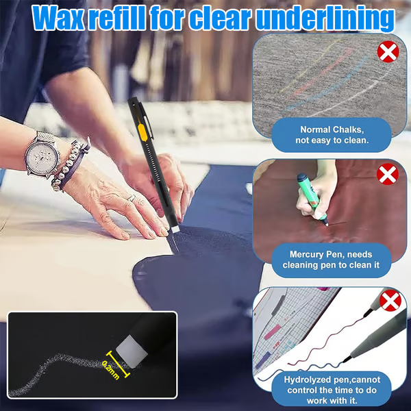 ✂️🔥 Heat-Erasable Fabric Marking Pens – Precision Sewing Set with 20 Refills
