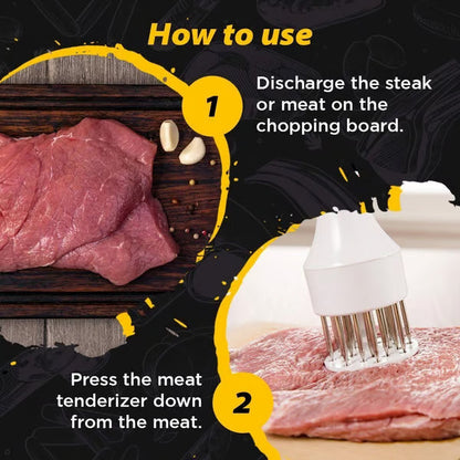 ⏳Time-Limited Special⏰Stainless Steel Meat Tenderizer Needle – 21 Blades, Fast Marinade, Easy Clean 🔪