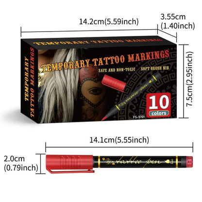 🔥Hot Sale 50% OFF🎨Perfect For Unique Body Art🔥Temporary Tattoo Markers for Skin