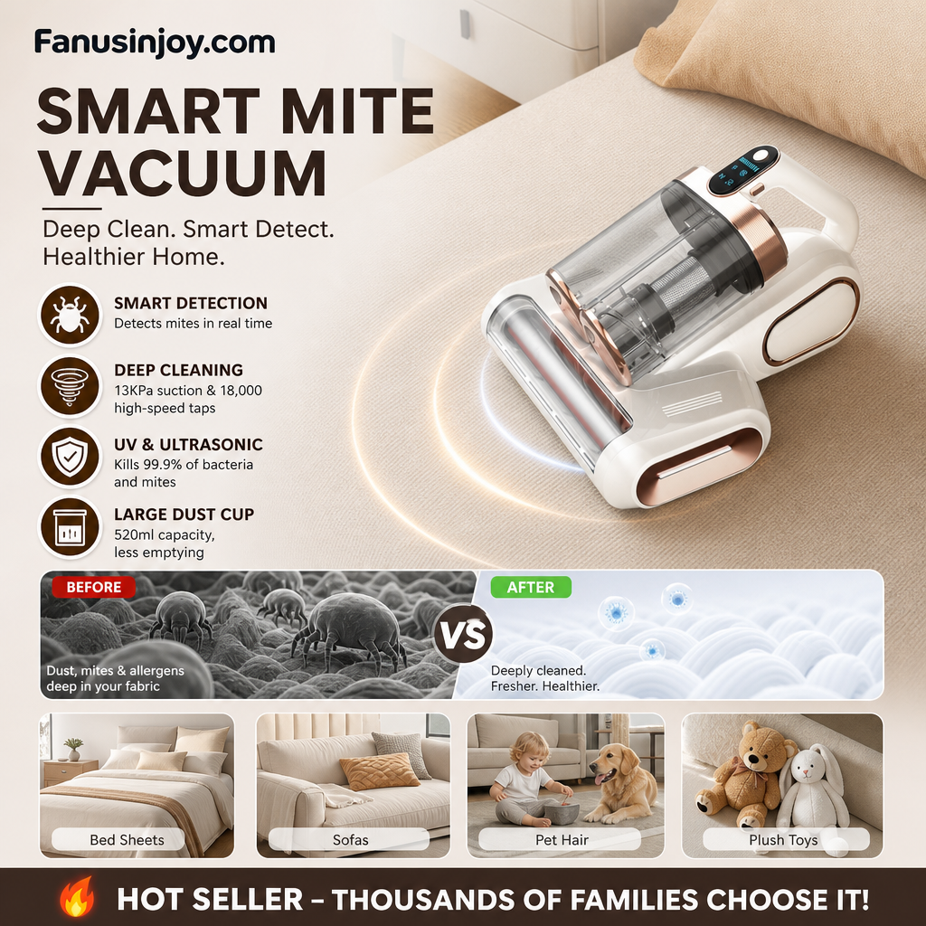 ✨️Surprise 50% off！👩🏻‍⚕️👨🏻‍⚕️Eliminate invisible dirt！Mattress Vacuum Cleaner for Dust Mites Removal