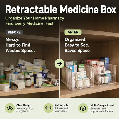 🎁Transparent Expandable Medicine Organizer — expandable, perfect for a tidy medicine cabinet 💊🗄️