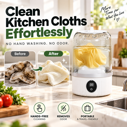 👕 LIMITED-TIME 50% OFF ✨ Mini Portable Washing Machine — 3000mAh, 15 Washes, Type-C Rechargeable