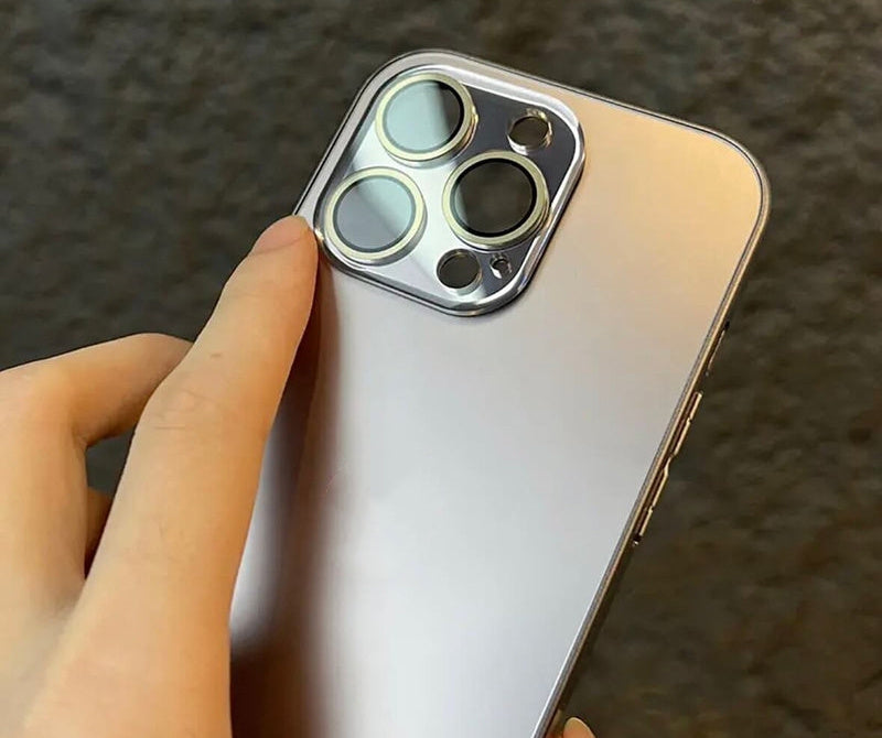 Electroplated Matte Acrylic Tempered Glass iPhone Protective Case