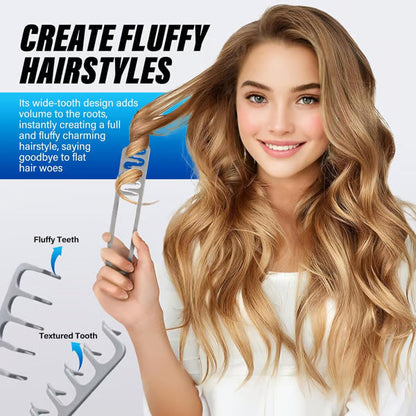 Wide-tooth volumizing comb – Professional styling comb for men and wome