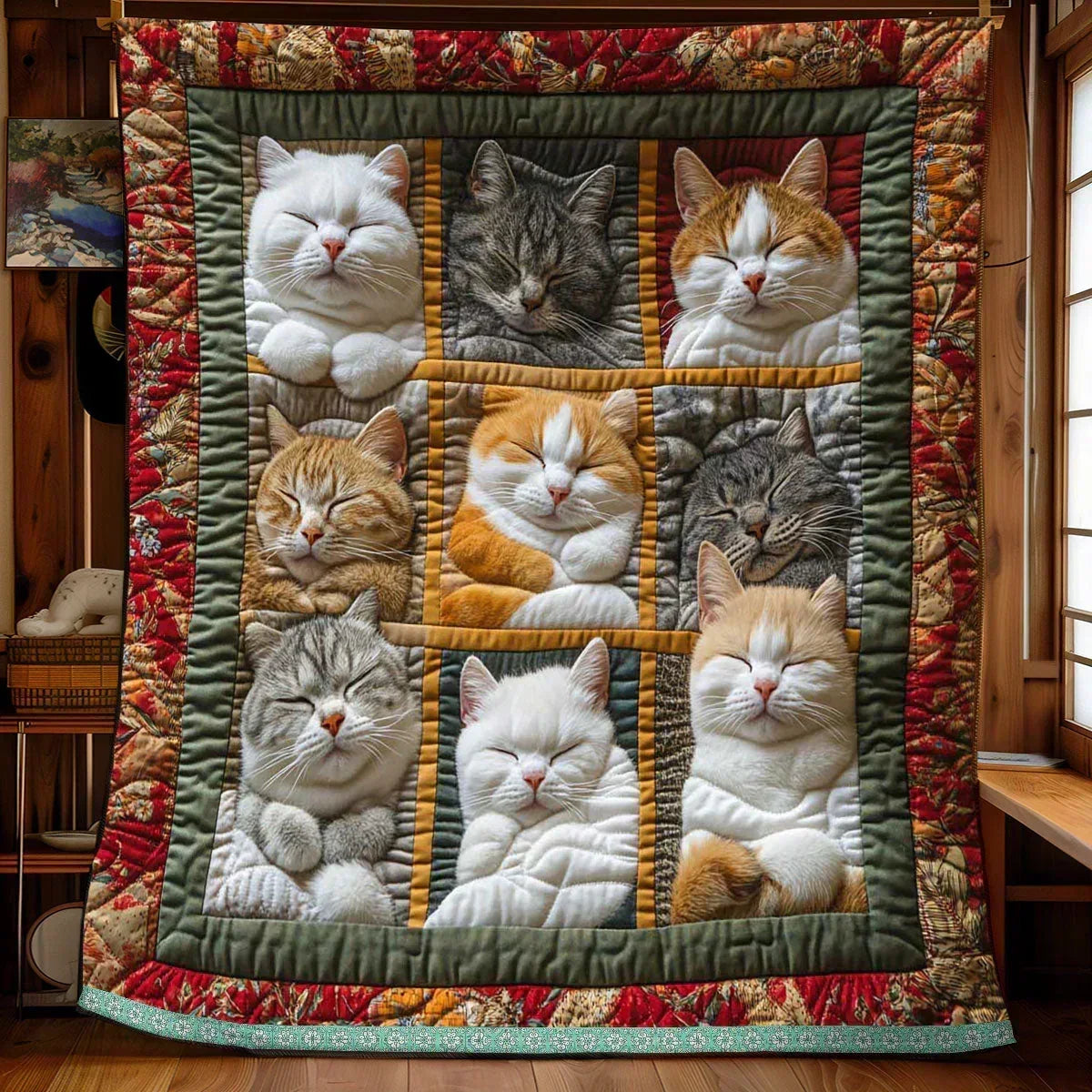 🐱🎄 49% OFF! Vintage Cat Pattern Flannel Blanket – Cozy & Comfortable ✨