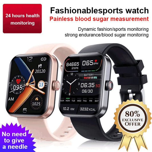 [All day monitoring of heart rate and blood pressure] Bluetooth fashion watch（Support 24 languages）