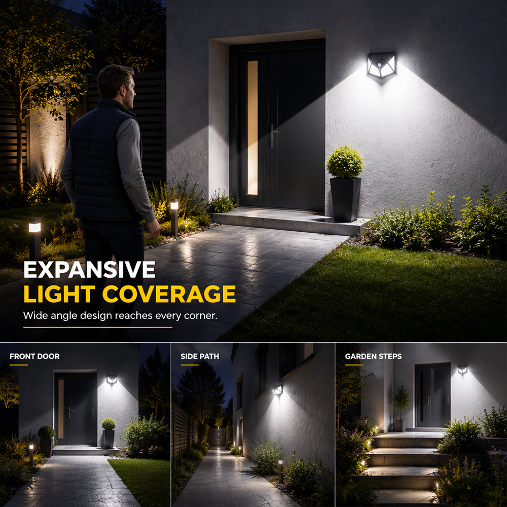 🏠🛡️ IP65 Waterproof & Motion-Activated — Perfect for Gardens, Walls & Pathways 💪