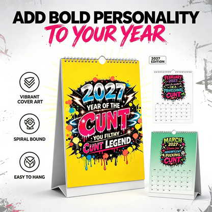 💥Early Bird Sale — 50% OFF🎁2027 Year of the Cunt Wall Calendar – Bold Graffiti Humor Calendar📆🌟