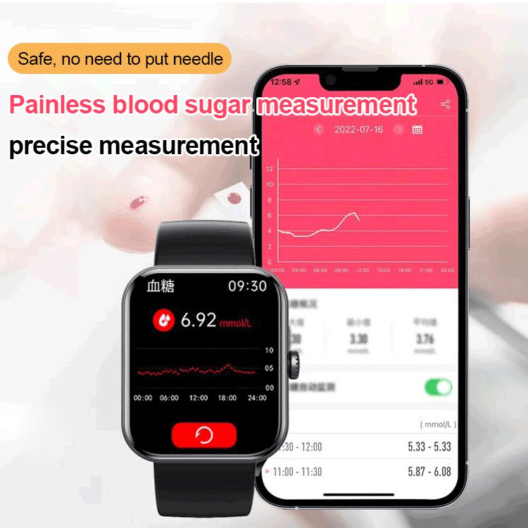 [All day monitoring of heart rate and blood pressure] Bluetooth fashion watch（Support 24 languages）