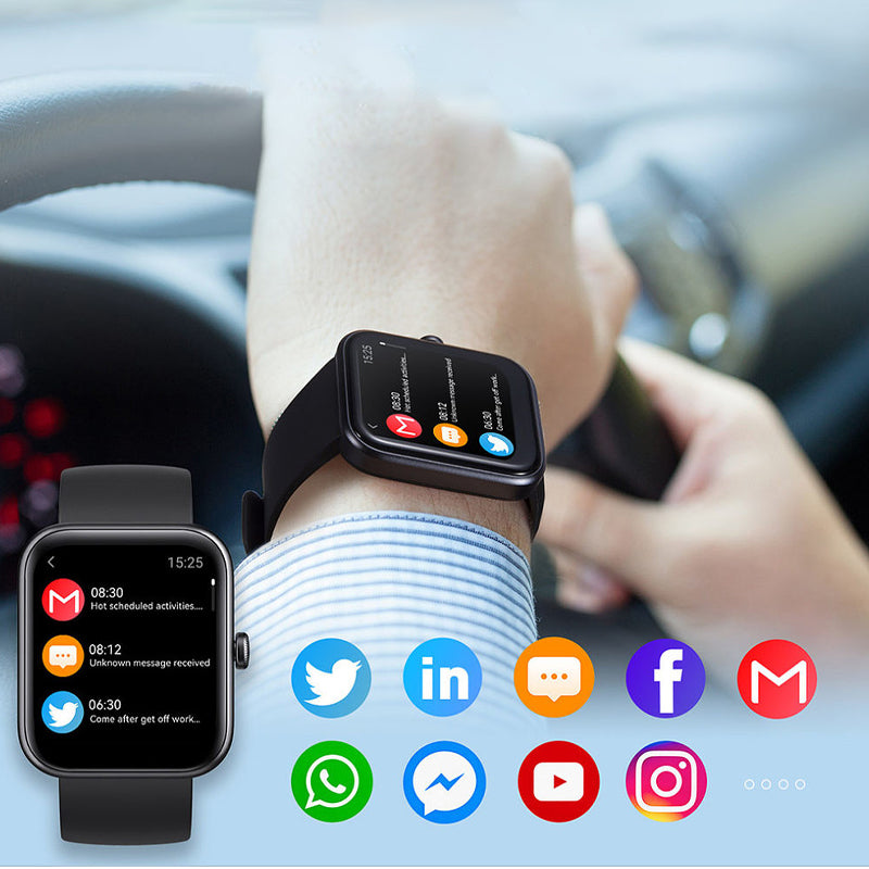 1.69\" HD Full touch screen health monitoring waterproof bluetooth sports watch