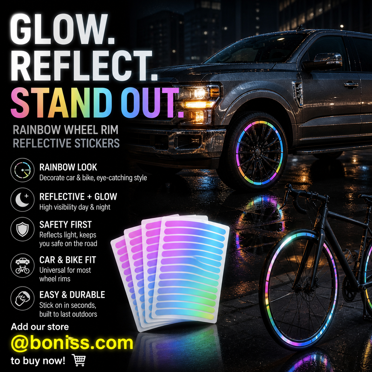 ⏳Limited Sale🔥Popular Fluorescent Car Wheel Hub Tag