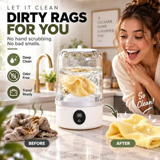 👕 LIMITED-TIME 50% OFF ✨ Mini Portable Washing Machine — 3000mAh, 15 Washes, Type-C Rechargeable