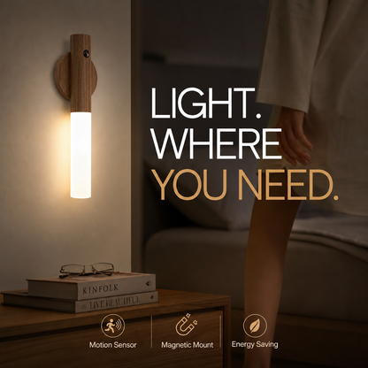 ✨ Walnoothout Motion Sensor Night Light – High-End Aesthetics, Magnetic & Energy-Saving (Designer Lighting for Stylish Interiors & Safe Navigation!)