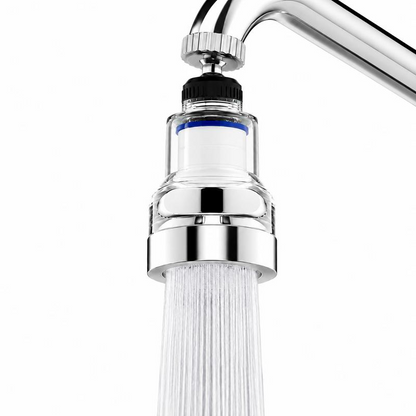 360° Rotating Faucet Aerator Filter 6-Layer Filtration 3 Water Modes Splash-Free for Kitchen Sink Fruit Vegetable Cleaning