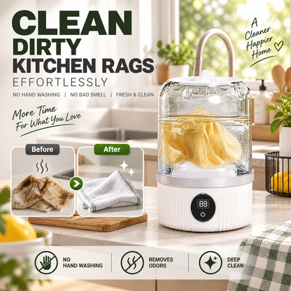 👕 LIMITED-TIME 50% OFF ✨ Mini Portable Washing Machine — 3000mAh, 15 Washes, Type-C Rechargeable