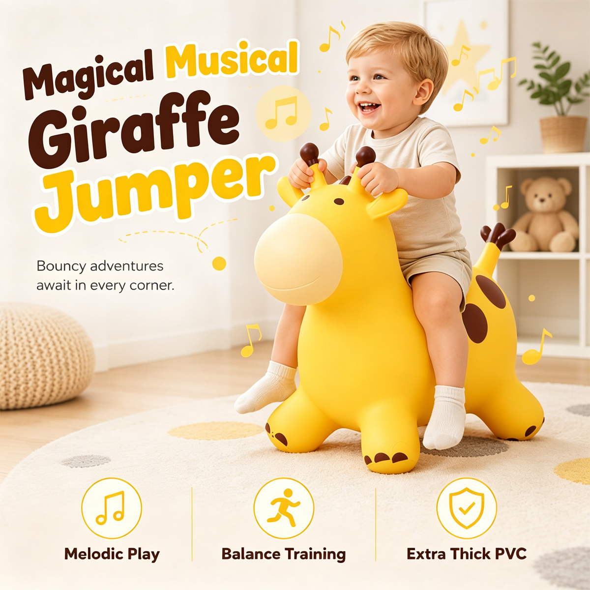 🧸 Kids Giraffe Hopper – Fun Bouncing Toy for Balance & Active Play