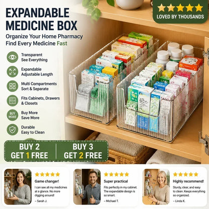 🎁Transparent Expandable Medicine Organizer — expandable, perfect for a tidy medicine cabinet 💊🗄️