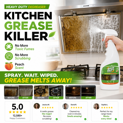 🏆 Heavy-Duty Kitchen Degreaser Spray – Fast Grease Remover 🍑