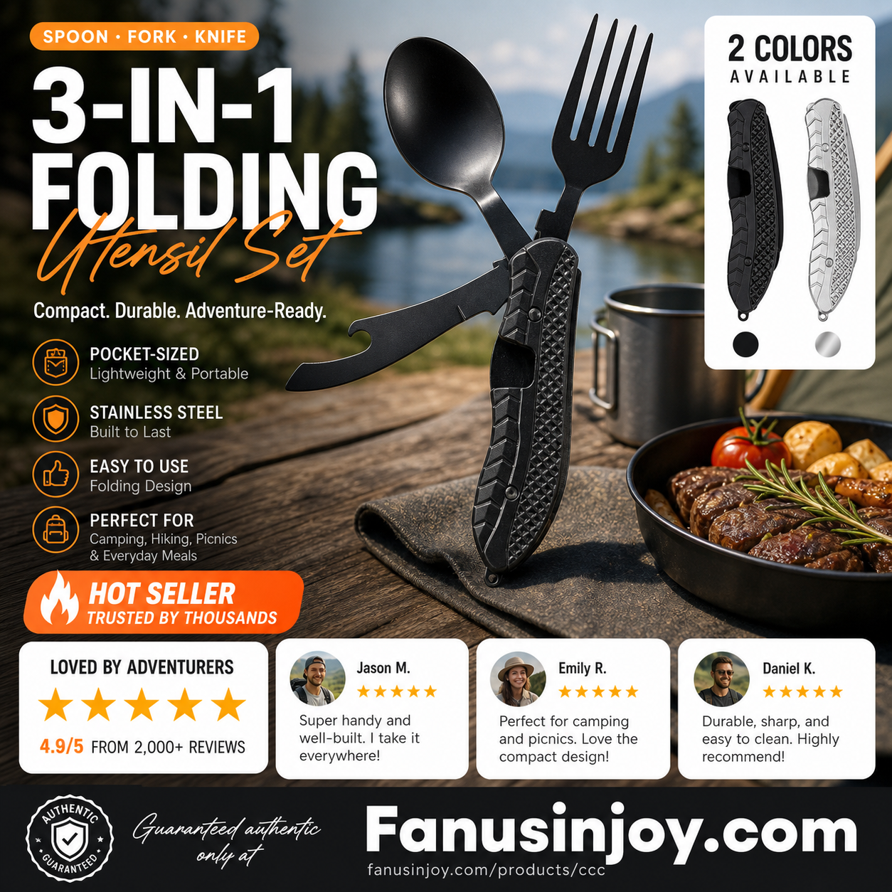 🎉50% Off！🍴4-In-1 Outdoor Folding Multifunctional Tableware