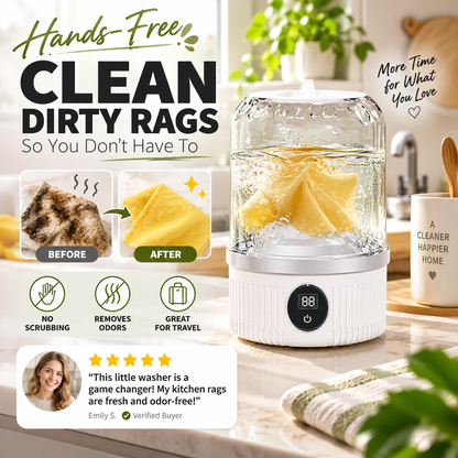 👕 LIMITED-TIME 50% OFF ✨ Mini Portable Washing Machine — 3000mAh, 15 Washes, Type-C Rechargeable