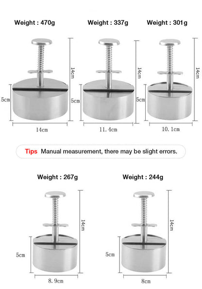 🥳2026 BESTSELLER🥾 Meat Press for Burgers – 304 Food-Grade Stainless Steel – Non-Stick, Rust-Resistant – Dishwasher Safe – Perfect for Parties! 🛡️💨