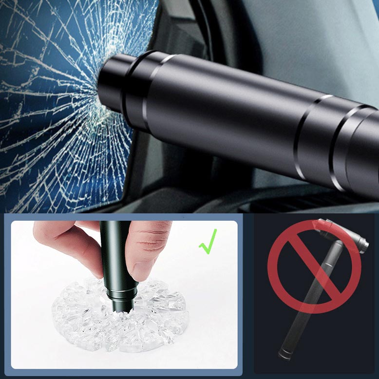 ❄️Summerfresh 50% OFF!🚗2-in-1 Car Emergency Escape Tool – Spring-Loaded Tempered-Glass Window Breaker & Seatbelt Cutter