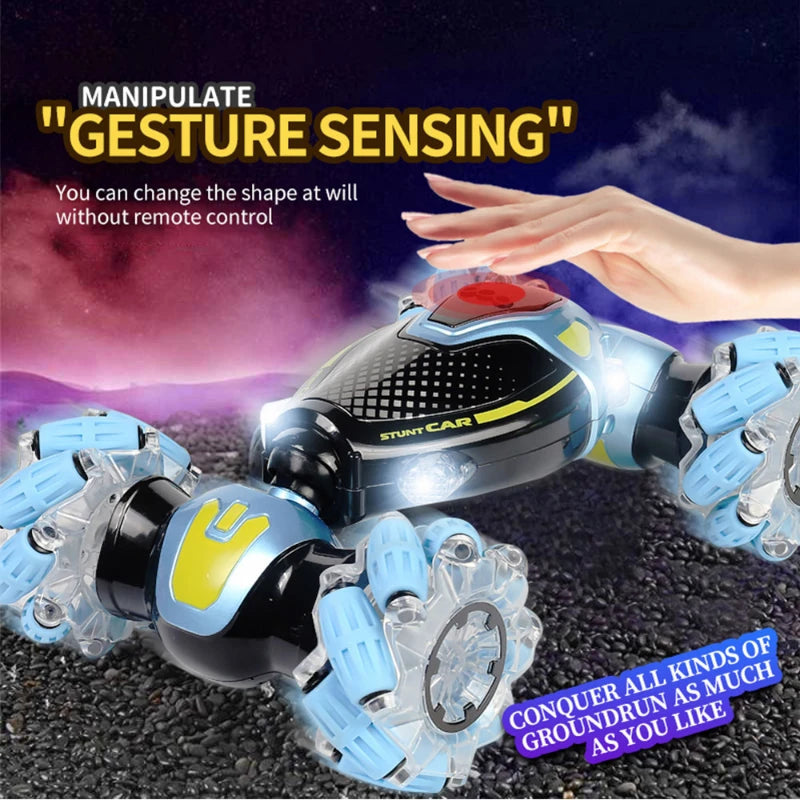 🚗🎮 Gesture Control RC Stunt Car – Dual Mode with 360° Spins & LED Lights