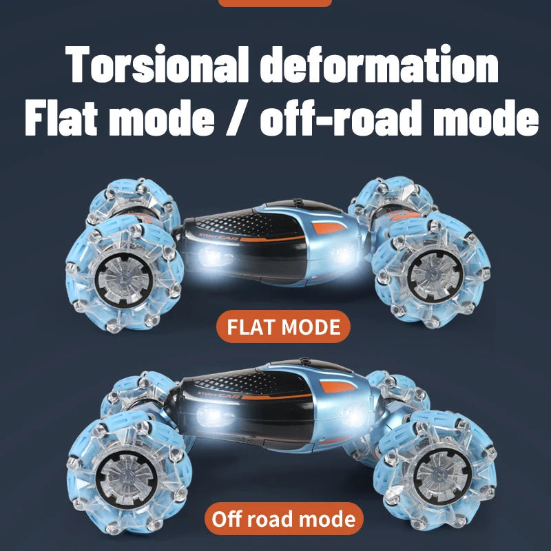 🚗🎮 Gesture Control RC Stunt Car – Dual Mode with 360° Spins & LED Lights