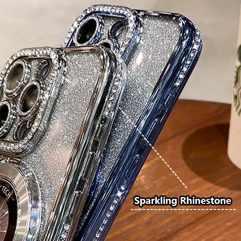🎁2026 HOT SALE🎉💝Glitter Rhinestones Magnetic iPhone Case with Invisible Stand