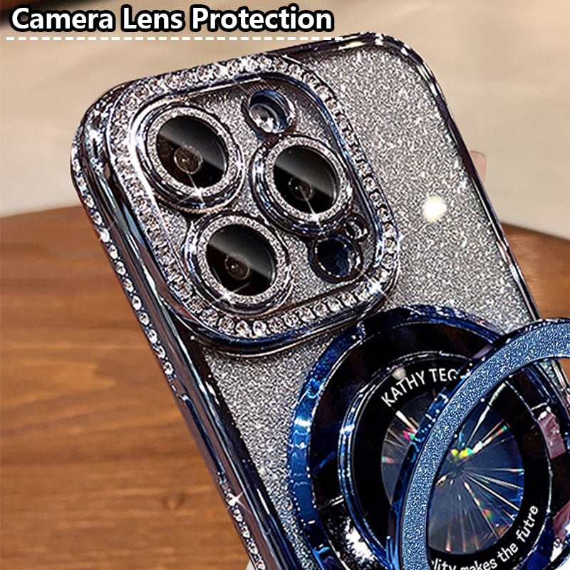 🎁2026 HOT SALE🎉💝Glitter Rhinestones Magnetic iPhone Case with Invisible Stand