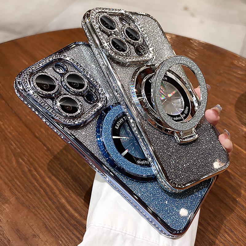 🎁2026 HOT SALE🎉💝Glitter Rhinestones Magnetic iPhone Case with Invisible Stand
