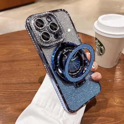 🎁2026 HOT SALE🎉💝Glitter Rhinestones Magnetic iPhone Case with Invisible Stand